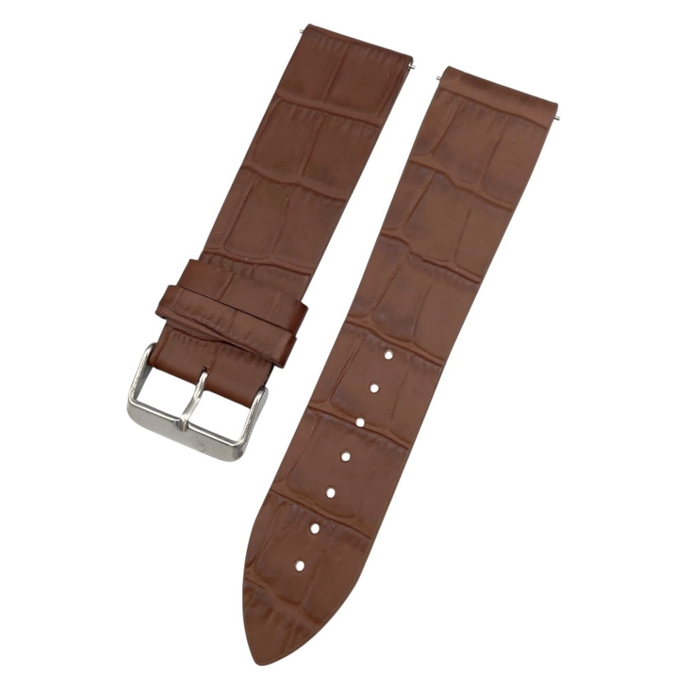 24 mm Dikişsiz Kroko Taba Deri Saat Kordonu 
